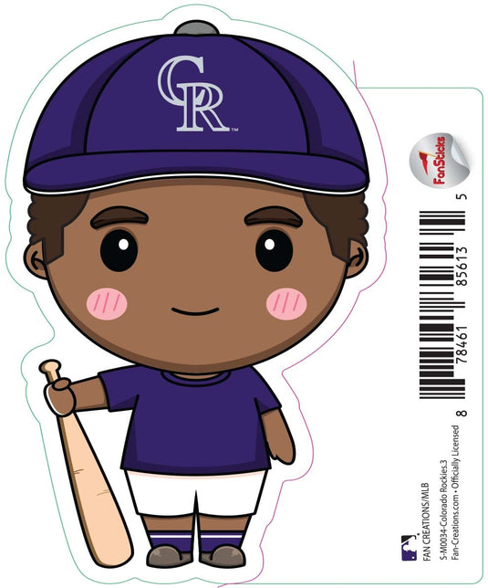 Fan Creations Decal Colorado Rockies 3in Decal Anime Baseball Player 7