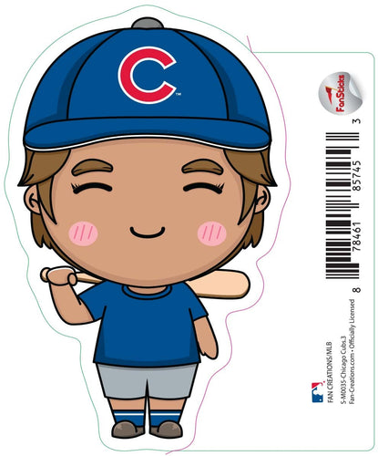 Fan Creations Decal Chicago Cubs 3in Decal - Anime Baseball Player 5