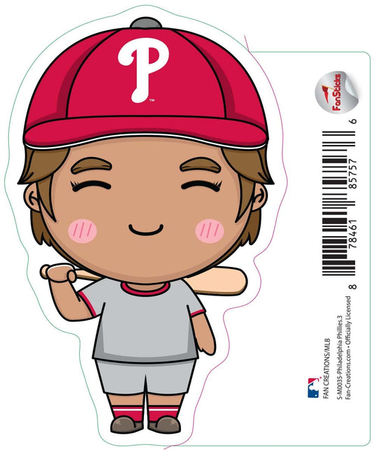 Fan Creations Decal Philadelphia Phillies 3in decal Anime Baseball Player 6