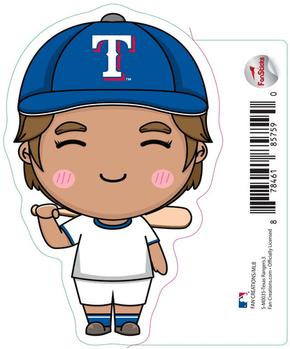 Fan Creations Decal Texas Rangers 3in Decal Anime Baseball Player 6