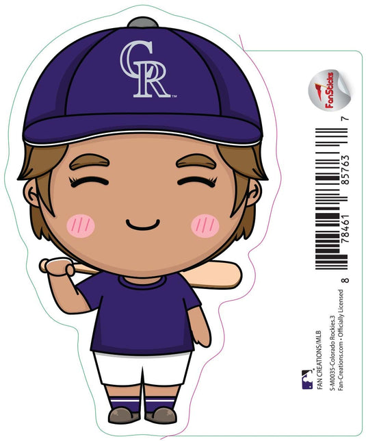 Fan Creations Decal Colorado Rockies 3in Decal Anime Baseball Player 6