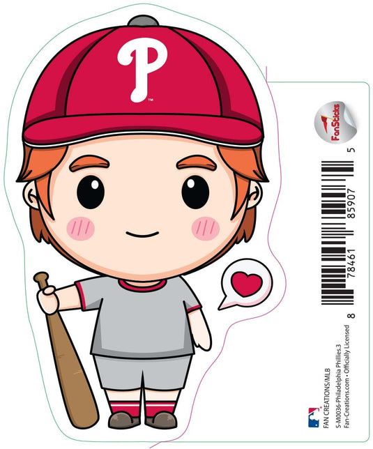 Fan Creations Decal Philadelphia Phillies 3in decal Anime Baseball Player 5