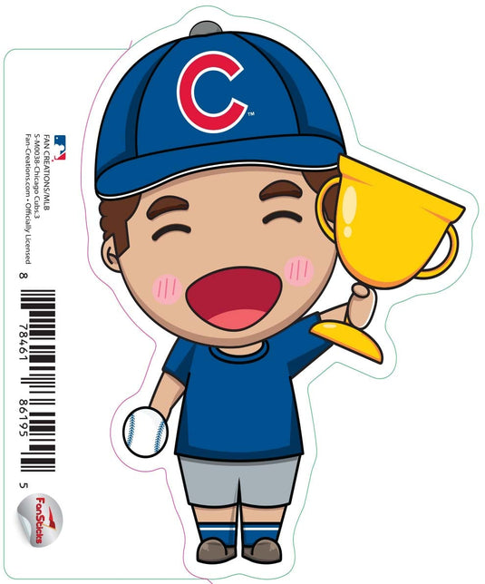 Fan Creations Decal Chicago Cubs 3in Decal - Anime Baseball Player (Trophy)