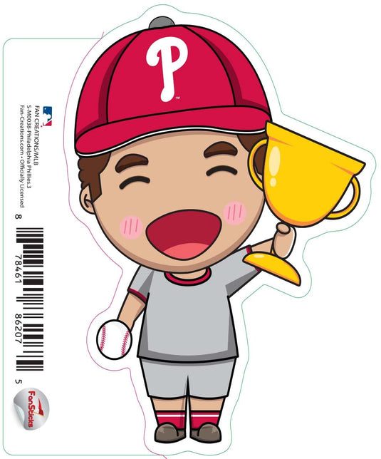 Fan Creations Decal Philadelphia Phillies 3in decal Anime Baseball Player - Trophy