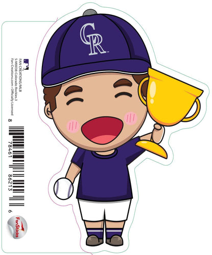 Fan Creations Decal Colorado Rockies 3in Decal Anime Baseball Player - Trophy