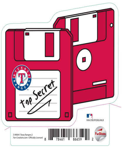 Fan Creations Decal Texas Rangers 3in Decal Floppy Disk