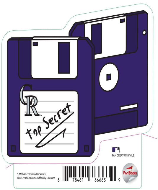 Fan Creations Decal Colorado Rockies 3in Decal Floppy Disk