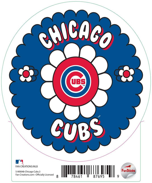 Fan Creations Decal Chicago Cubs 3in Decal - Team Groovy Flower