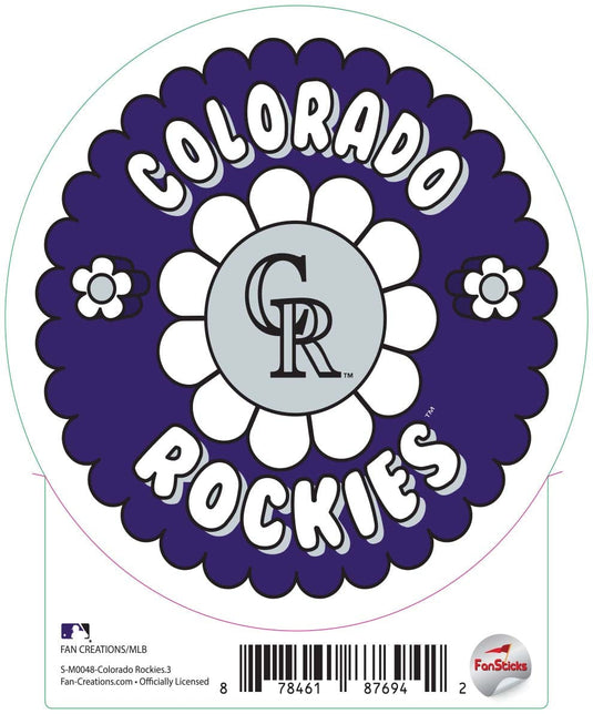 Fan Creations Decal Colorado Rockies 3in Decal Team Groovy Flower