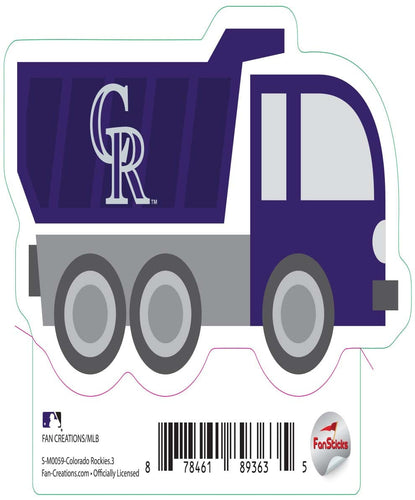 Fan Creations Decal Colorado Rockies 3in Decal Dump Truck