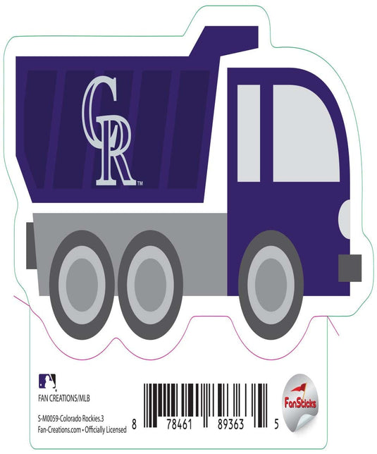 Fan Creations Decal Colorado Rockies 3in Decal Dump Truck