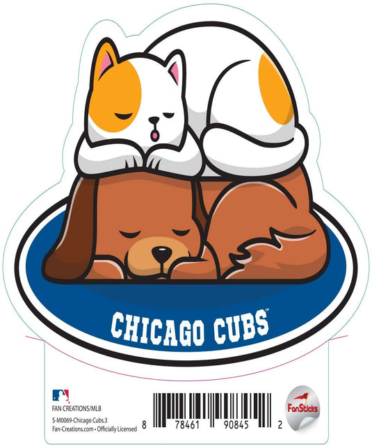 Fan Creations Decal Chicago Cubs 3in Decal - Cat & Dog Napping