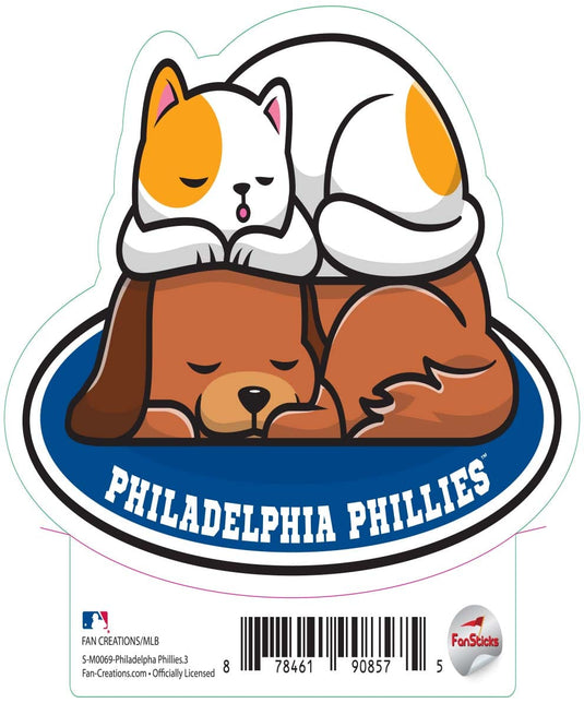 Fan Creations Decal Philadelphia Phillies 3in decal Cat & Dog Napping