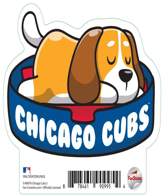 Fan Creations Decal Chicago Cubs 3in Decal - Dog Napping