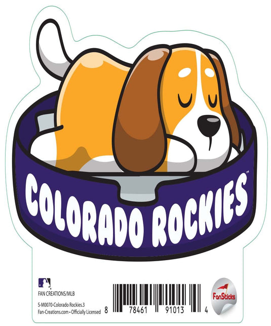 Fan Creations Decal Colorado Rockies 3in Decal Dog napping