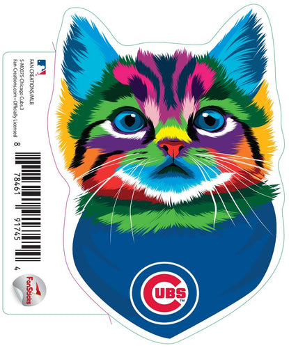 Fan Creations Decal Chicago Cubs 3in Decal - Rainbow Cat Bandana