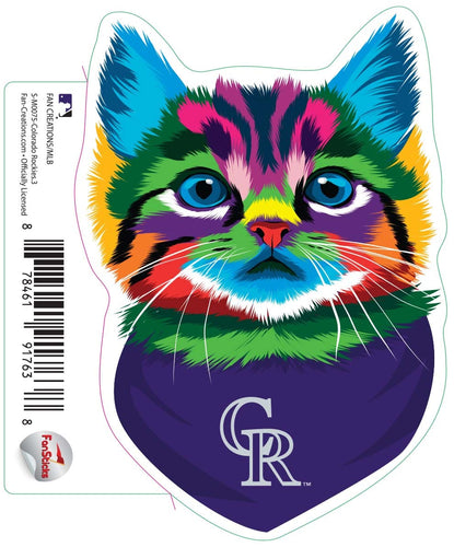 Fan Creations Decal Colorado Rockies 3in Decal Rainbow Cat Bandana