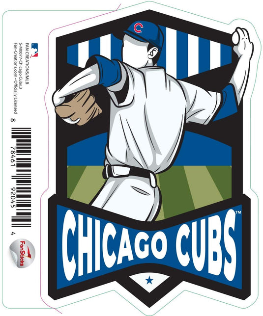 Fan Creations Decal Chicago Cubs 3in Decal - Baseball Player (Throwing)