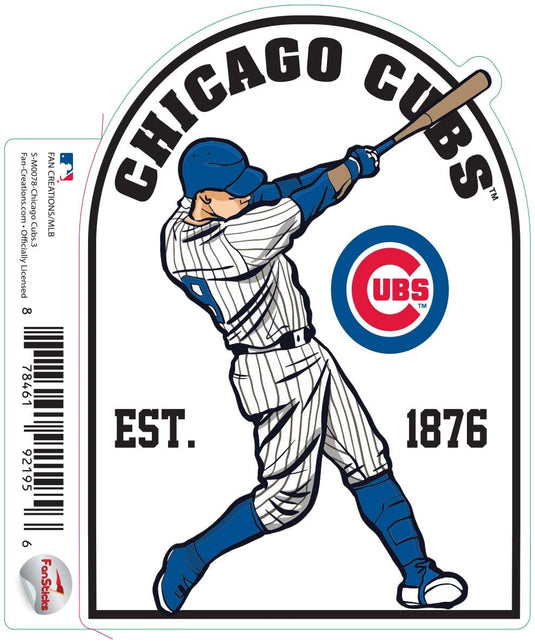 Fan Creations Decal Chicago Cubs 3in Decal - Baseball Player (hitting)