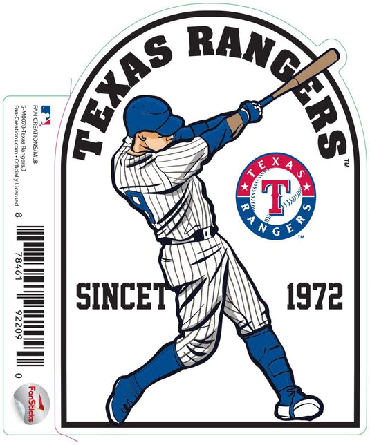 Fan Creations Decal Texas Rangers 3in Decal Baseball Player - Hitting