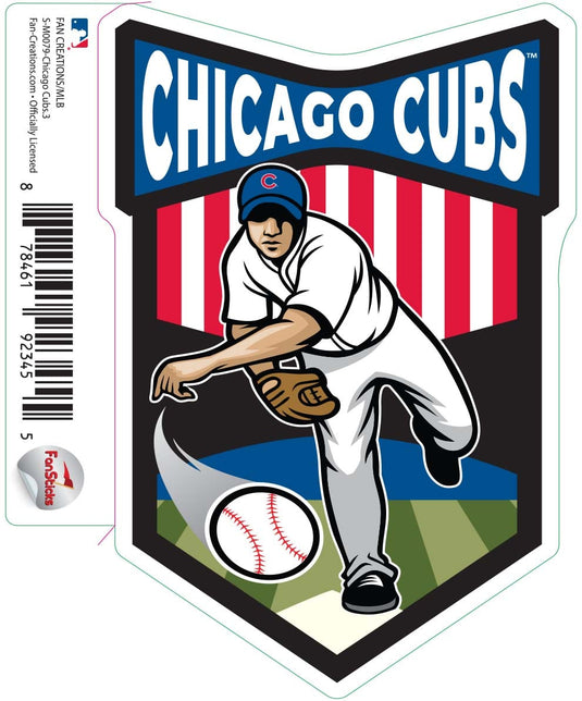 Fan Creations Decal Chicago Cubs 3in Decal - Baseball Player (Pitcher)