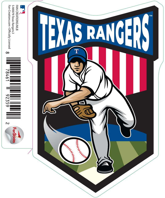 Fan Creations Decal Texas Rangers 3in Decal Baseball Player - Pitcher