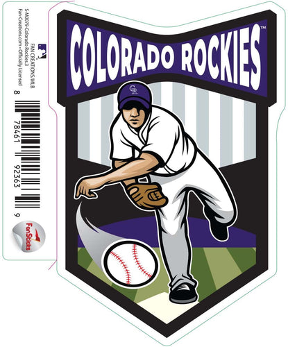 Fan Creations Decal Colorado Rockies 3in Decal Baseball Player - Pitcher