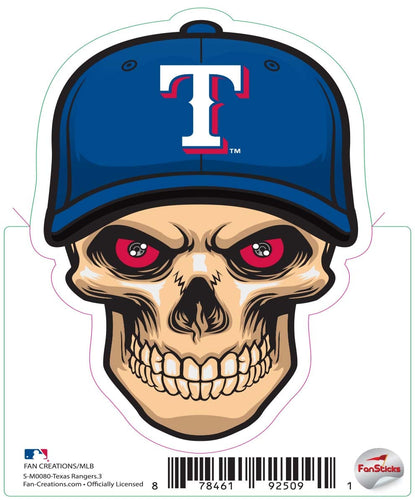 Fan Creations Decal Texas Rangers 3in Decal Skull