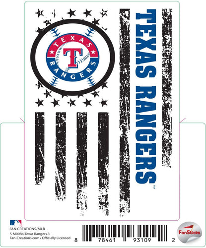 Fan Creations Decal Texas Rangers 3in Decal Team Flag