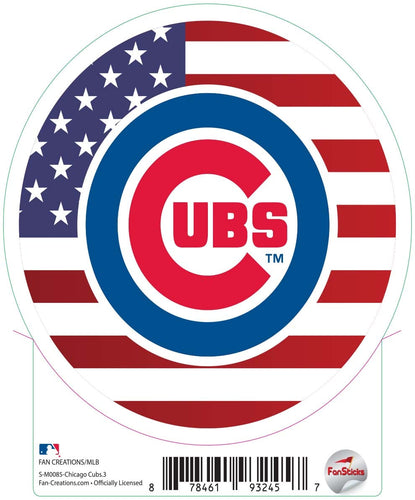 Fan Creations Decal Chicago Cubs 3in Decal - Logo on Flag Circle