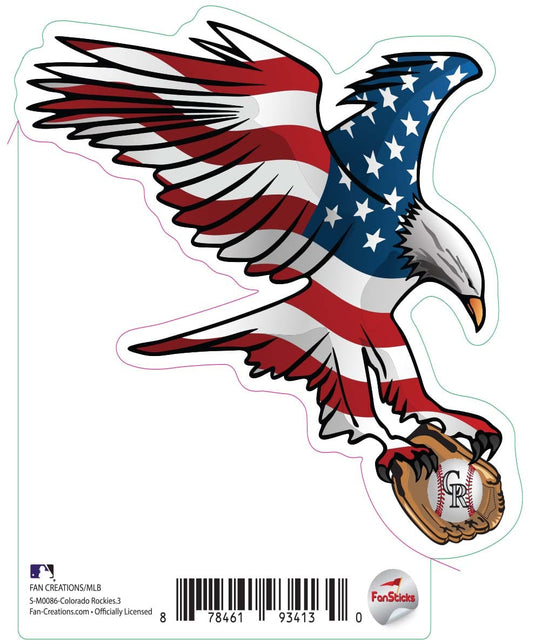 Fan Creations Decal Colorado Rockies 3in Decal American Flag Eagle