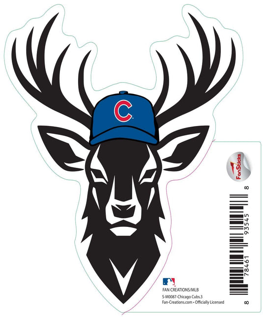 Fan Creations Decal Chicago Cubs 3in Decal - Deer Helmet