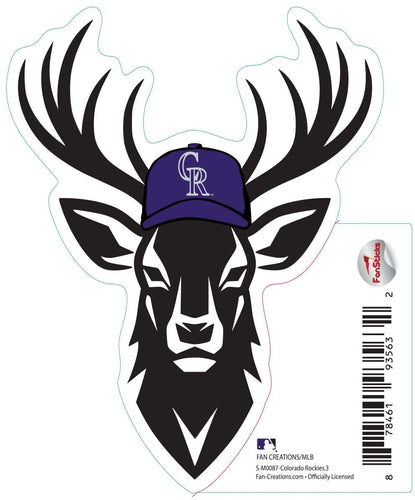 Fan Creations Decal Colorado Rockies 3in Decal Deer Helmet