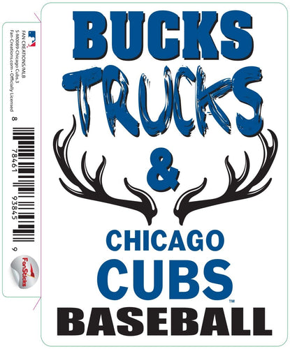 Fan Creations Decal Chicago Cubs 3in Decal - Bucks, Trucks & Team