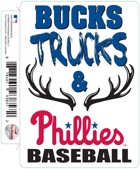 Fan Creations Decal Philadelphia Phillies 3in decal Bucks, Trucks & Team