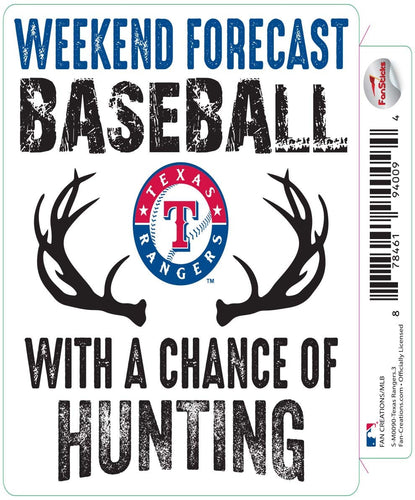 Fan Creations Decal Texas Rangers 3in Decal Weekend Forecast