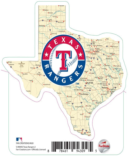 Fan Creations Decal Texas Rangers 3in Decal Map