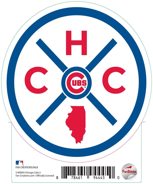 Fan Creations Decal Chicago Cubs 3in Decal - Location Circle