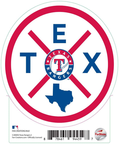 Fan Creations Decal Texas Rangers 3in Decal Location Circle