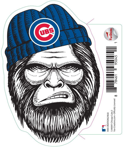 Fan Creations Decal Chicago Cubs 3in Decal - Bigfoot Face