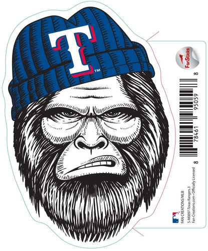 Fan Creations Decal Texas Rangers 3in Decal Bigfoot Face