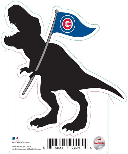 Fan Creations Decal Chicago Cubs 3in Decal - T-Rex Flag Silhouette