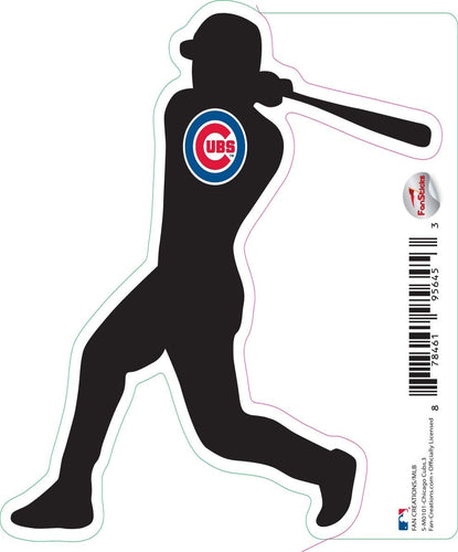 Fan Creations Decal Chicago Cubs 3in Decal - Player Silhouette (Hitting)