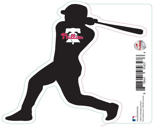 Fan Creations Decal Philadelphia Phillies 3in decal Player Silhouette - Hitting 2