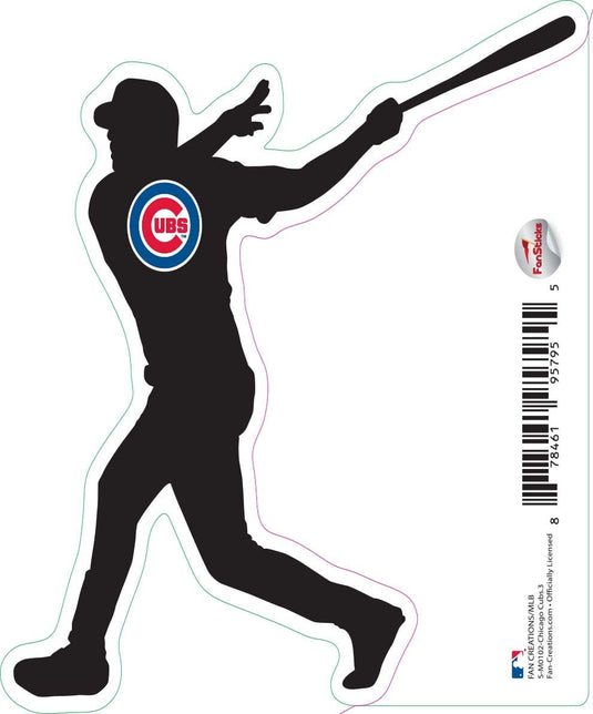 Fan Creations Decal Chicago Cubs 3in Decal - Player Silhouette (Hitting)