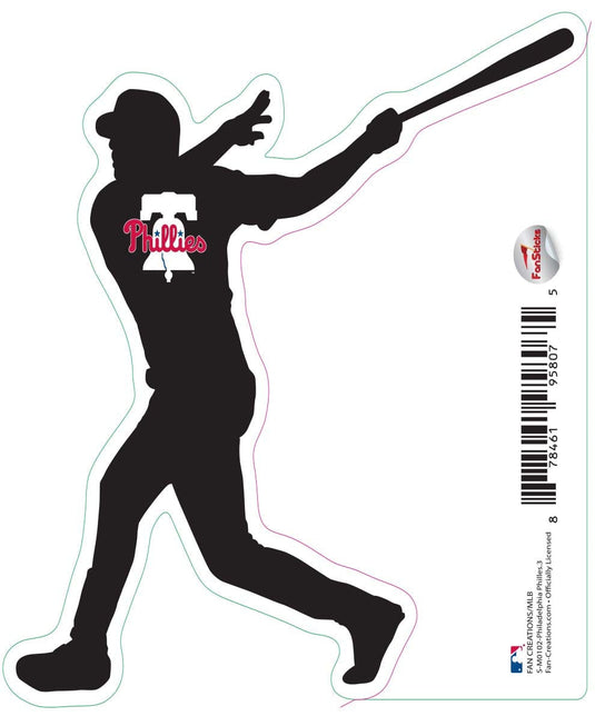 Fan Creations Decal Philadelphia Phillies 3in decal Player Silhouette - Hitting