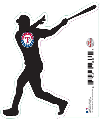 Fan Creations Decal Texas Rangers 3in Decal Player Silhouette - Hitting