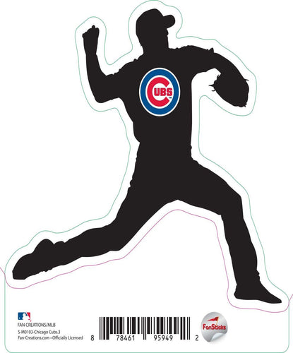 Fan Creations Decal Chicago Cubs 3in Decal - Player Silhouette (Throwing Baseball)