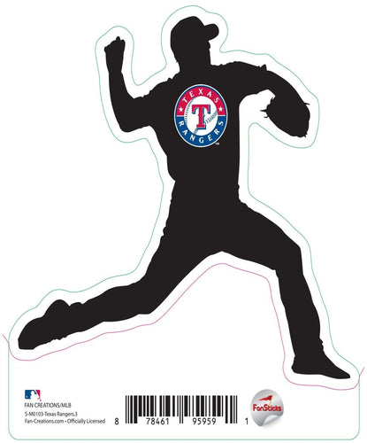 Fan Creations Decal Texas Rangers 3in Decal Player Silhouette - Throwing 2