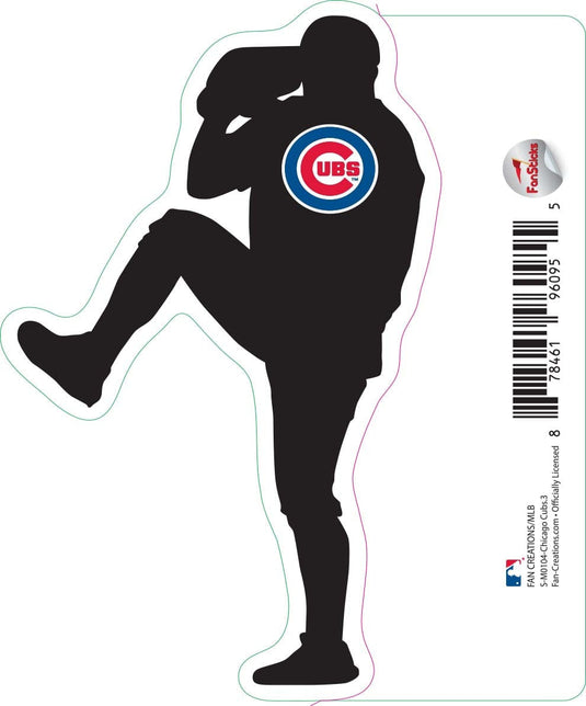 Fan Creations Decal Chicago Cubs 3in Decal - Player Silhouette (Throwing)